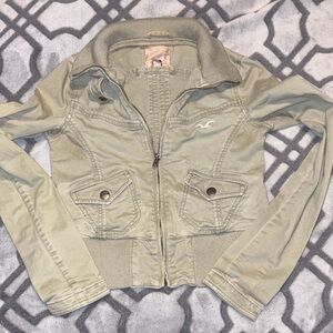 Hollister Light Olive Bomber Jacket